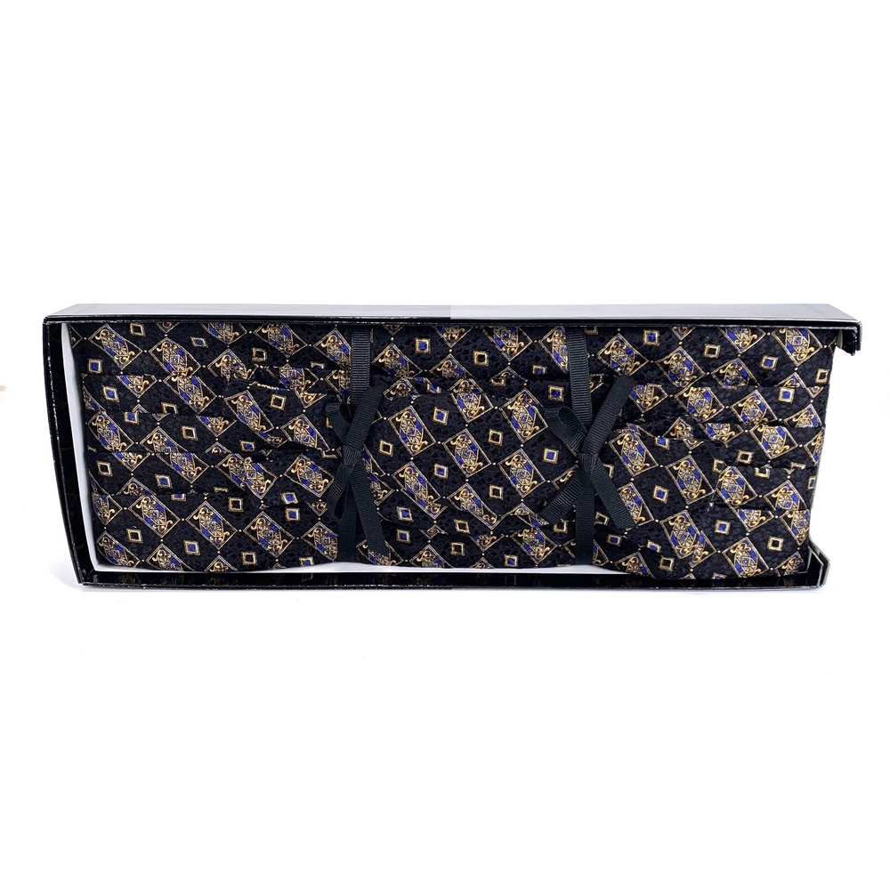 Robert Talbot Best of Class Bow Tie & Cummerbund Set Black & Gold Vintage Silk